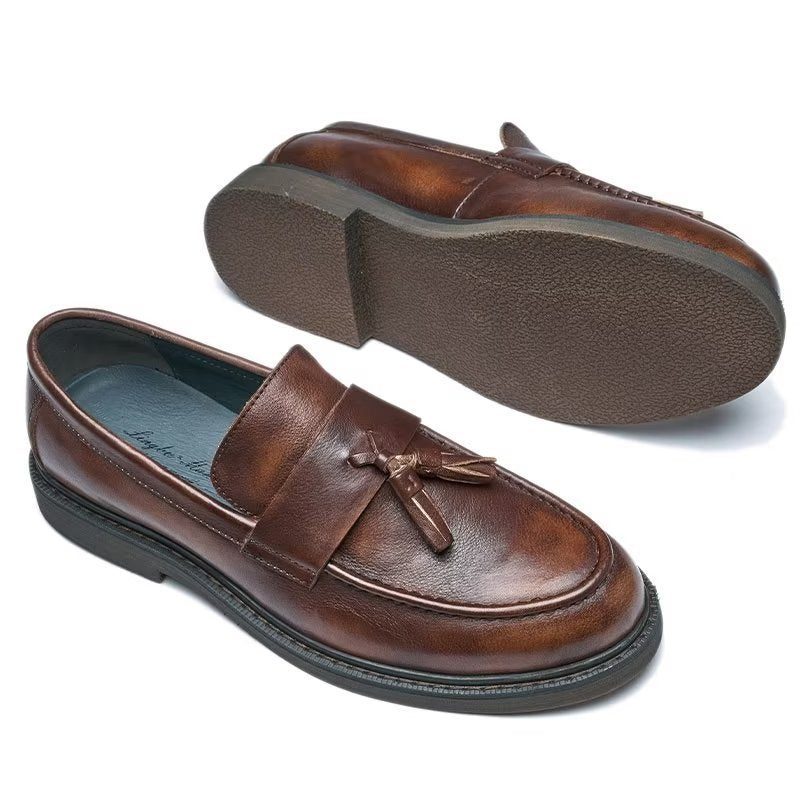 Loafers Til Mænd Cow Leather Slip On - Kaffe