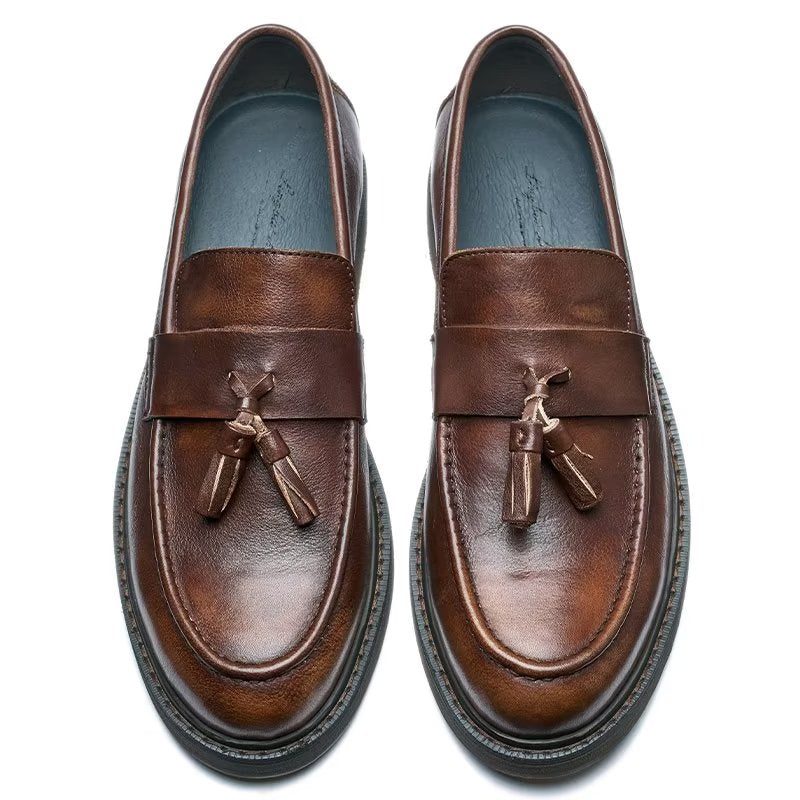 Loafers Til Mænd Cow Leather Slip On - Kaffe