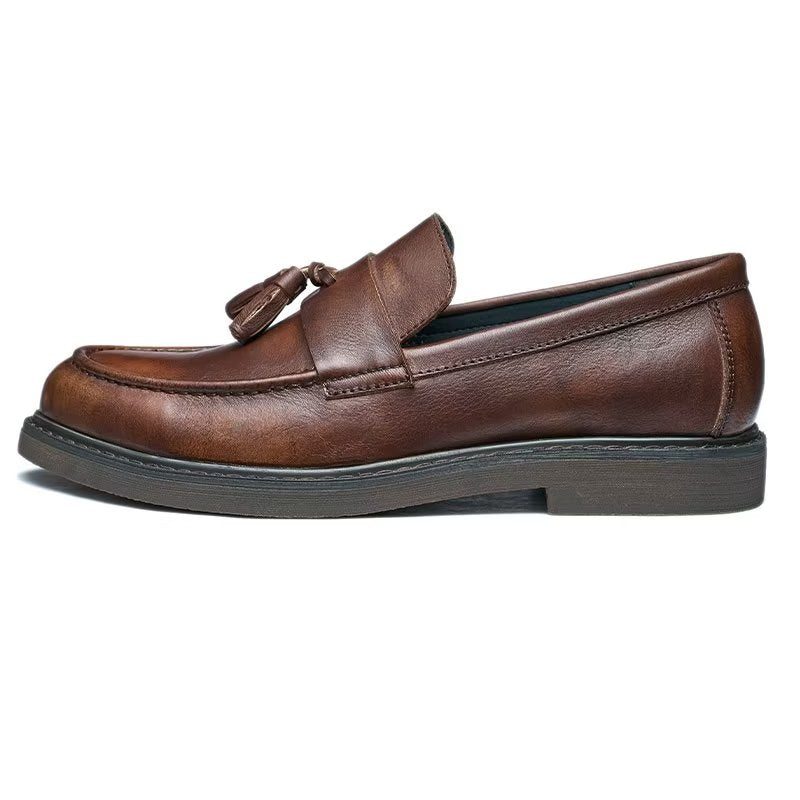 Loafers Til Mænd Cow Leather Slip On - Kaffe