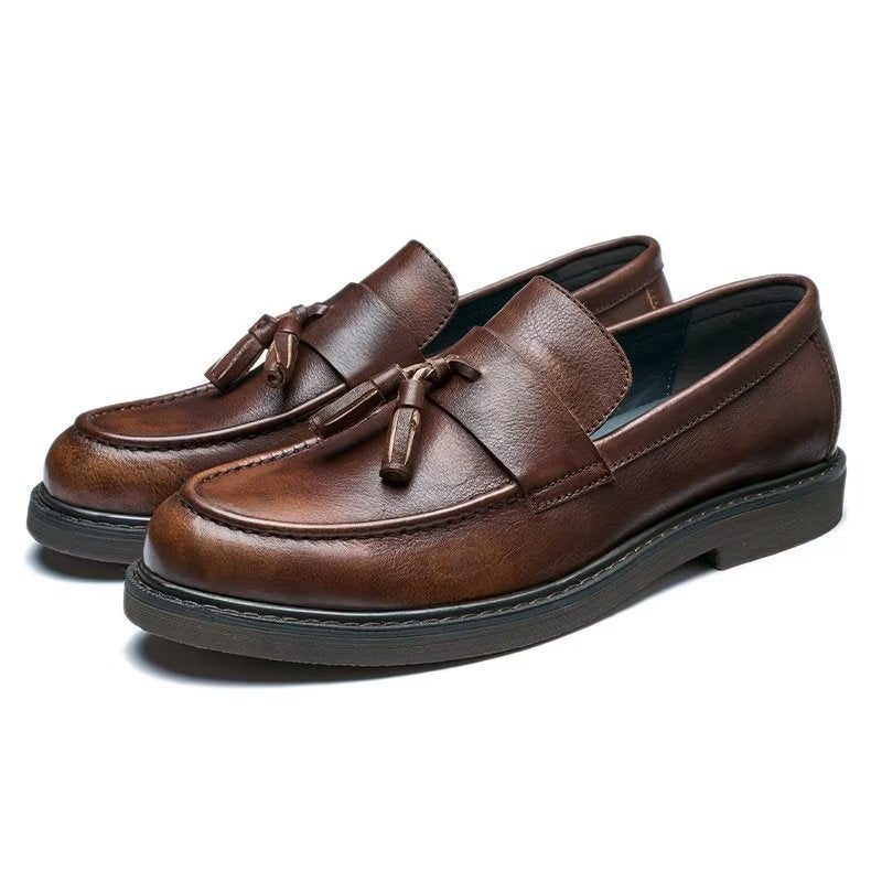 Loafers Til Mænd Cow Leather Slip On - Kaffe