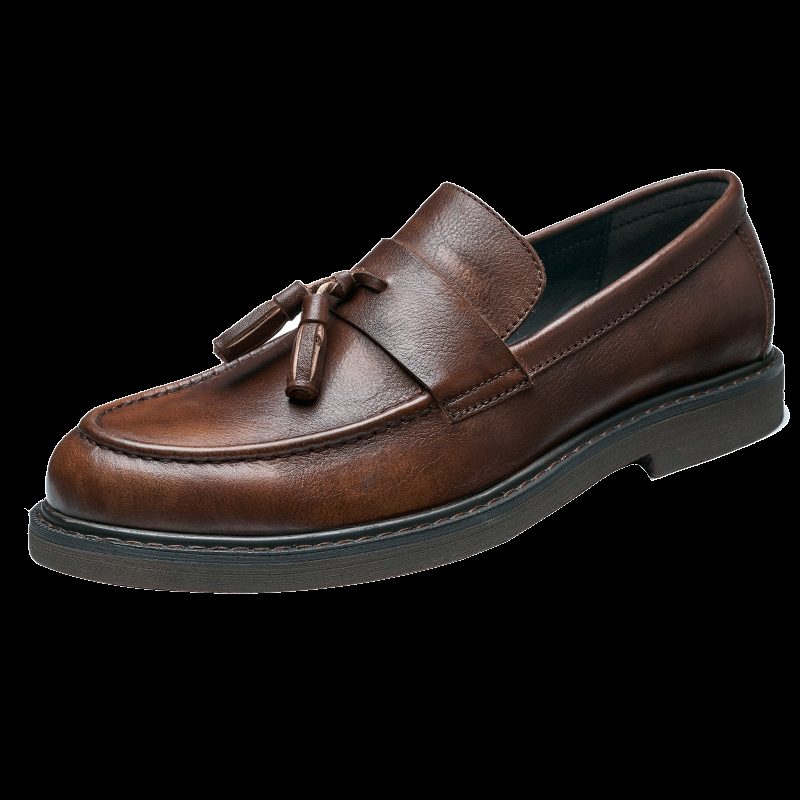 Loafers Til Mænd Cow Leather Slip On - Kaffe