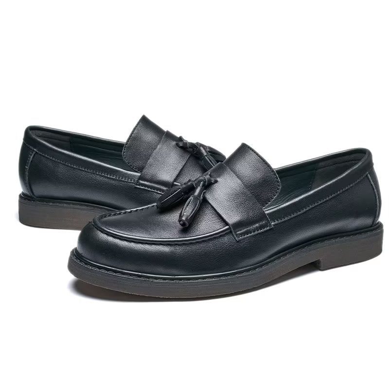 Loafers Til Mænd Cow Leather Slip On - Sort