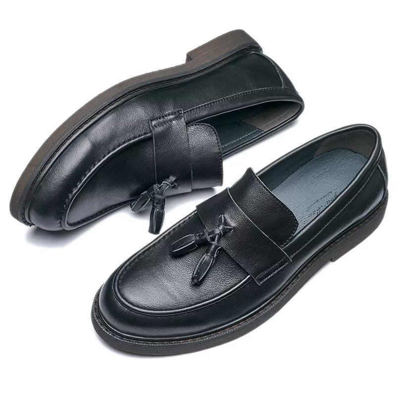 Loafers Til Mænd Cow Leather Slip On - Sort