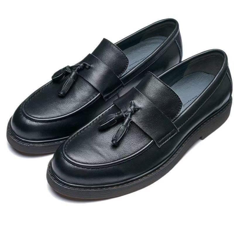 Loafers Til Mænd Cow Leather Slip On - Sort