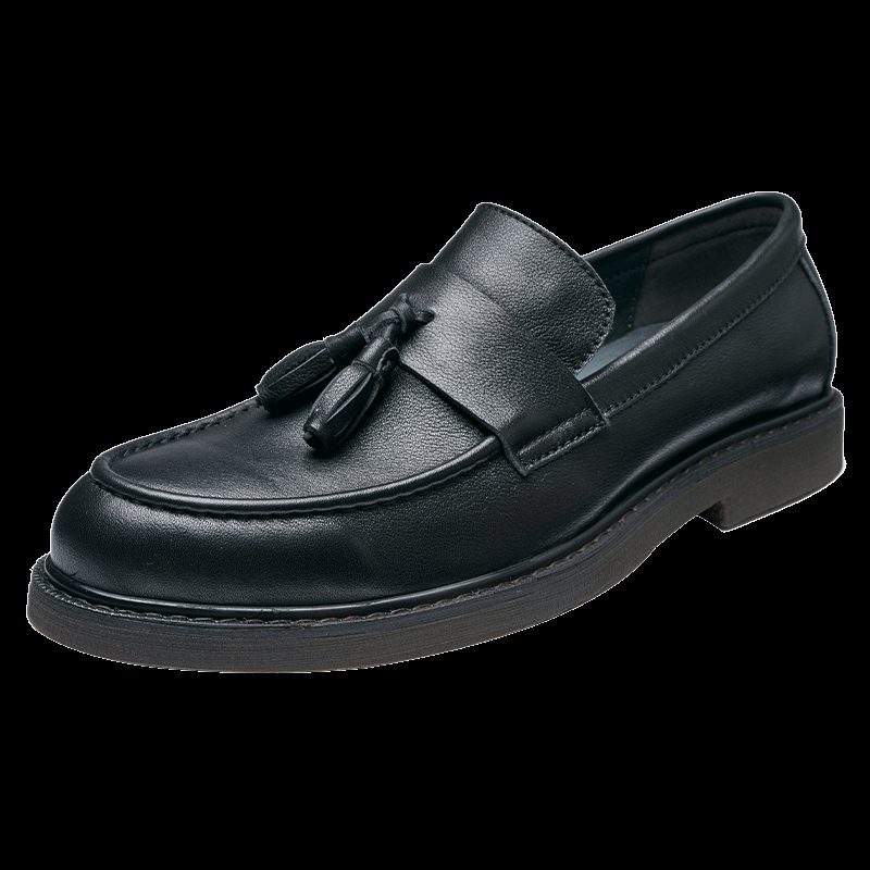 Loafers Til Mænd Cow Leather Slip On - Sort