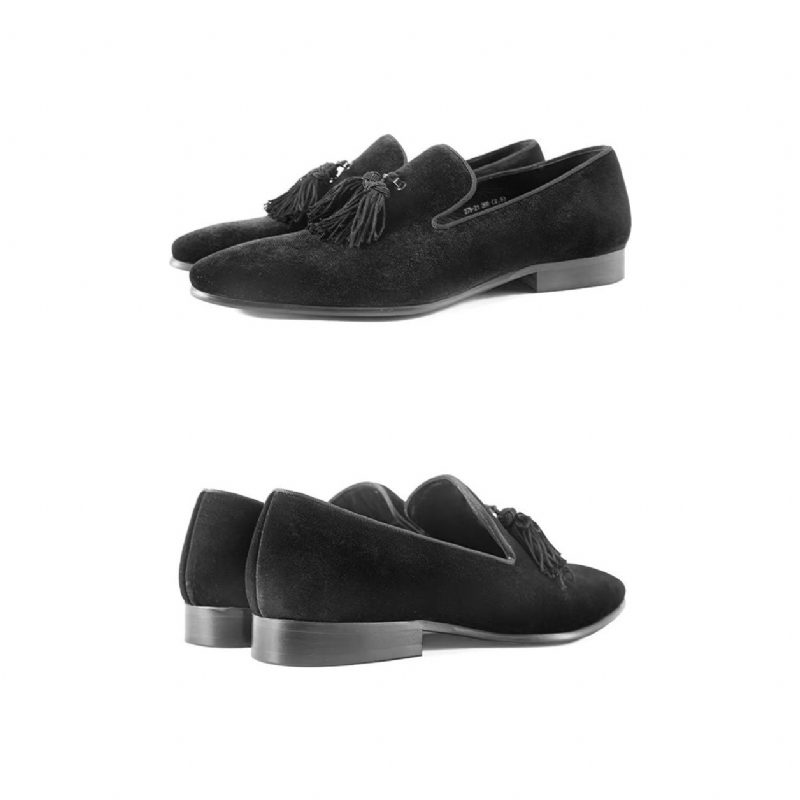 Loafers Til Mænd Cow Leather Slip-on - Sort