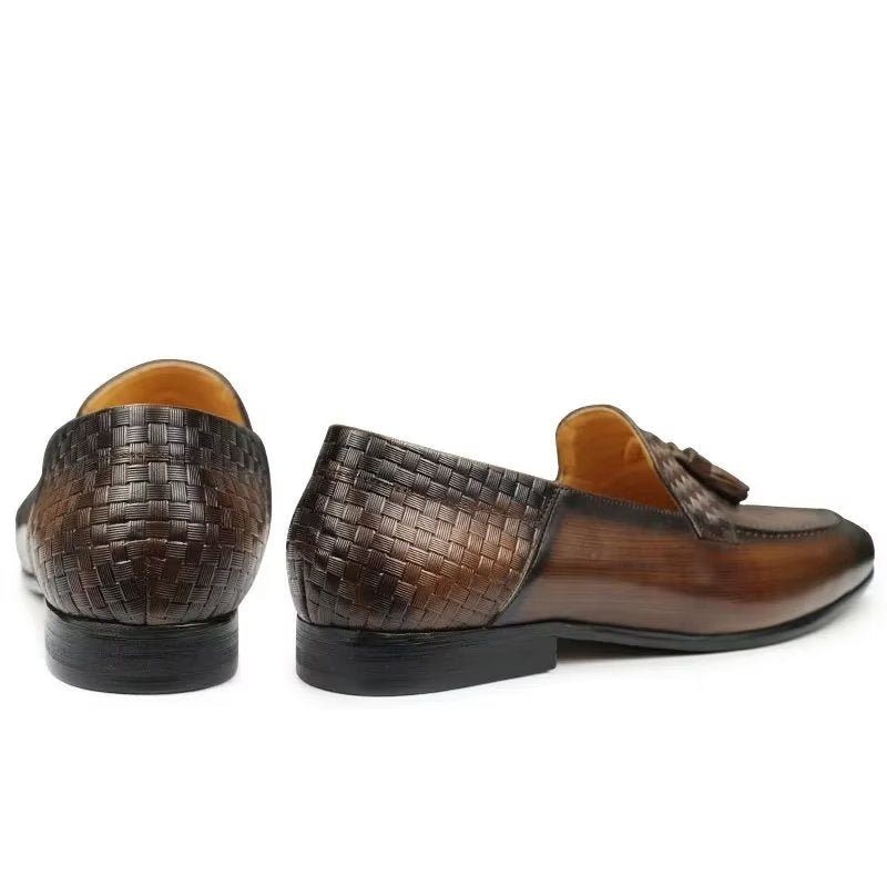 Loafers Til Mænd Croc-mønster Chic Slip On - Kaffe