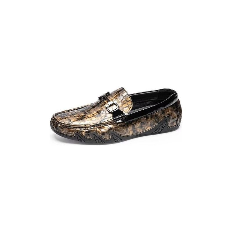 Loafers Til Mænd Eksotisk Metal Tå-slip-on-loafers - Guld