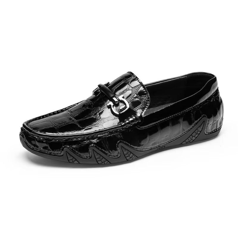 Loafers Til Mænd Eksotisk Metal Tå-slip-on-loafers - Sort