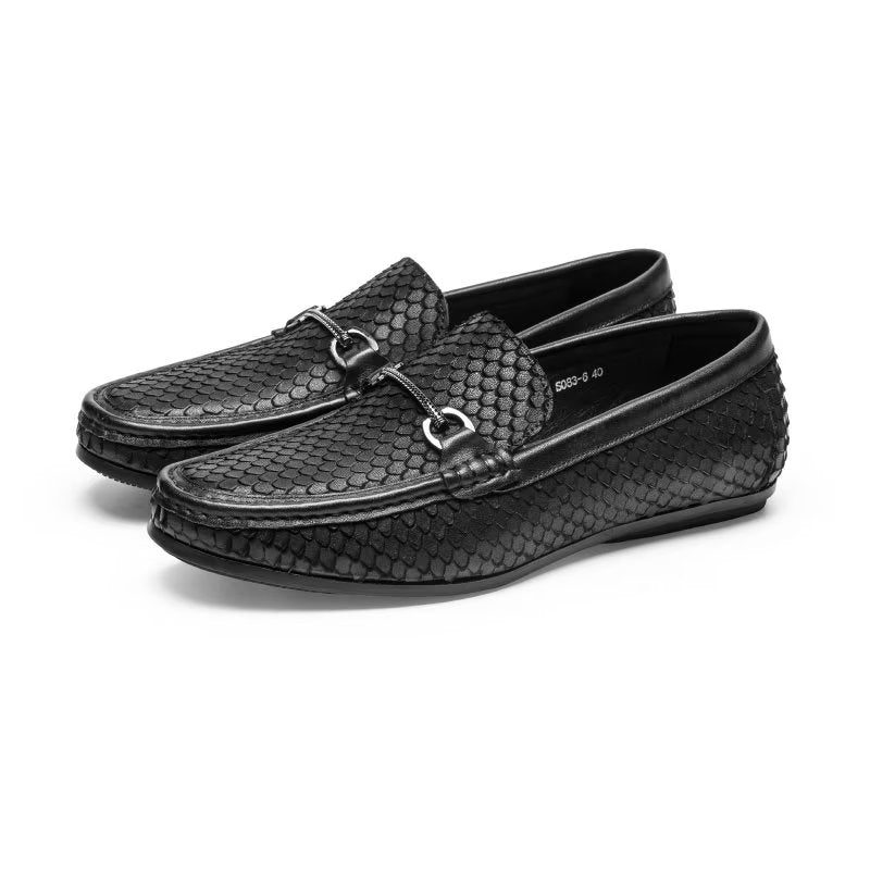 Loafers Til Mænd Eksotisk Metal Tå-slip-on-loafers - Sort