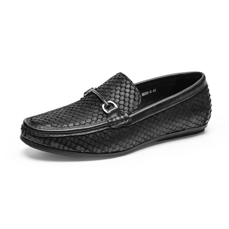 Loafers Til Mænd Eksotisk Metal Tå-slip-on-loafers - Sort