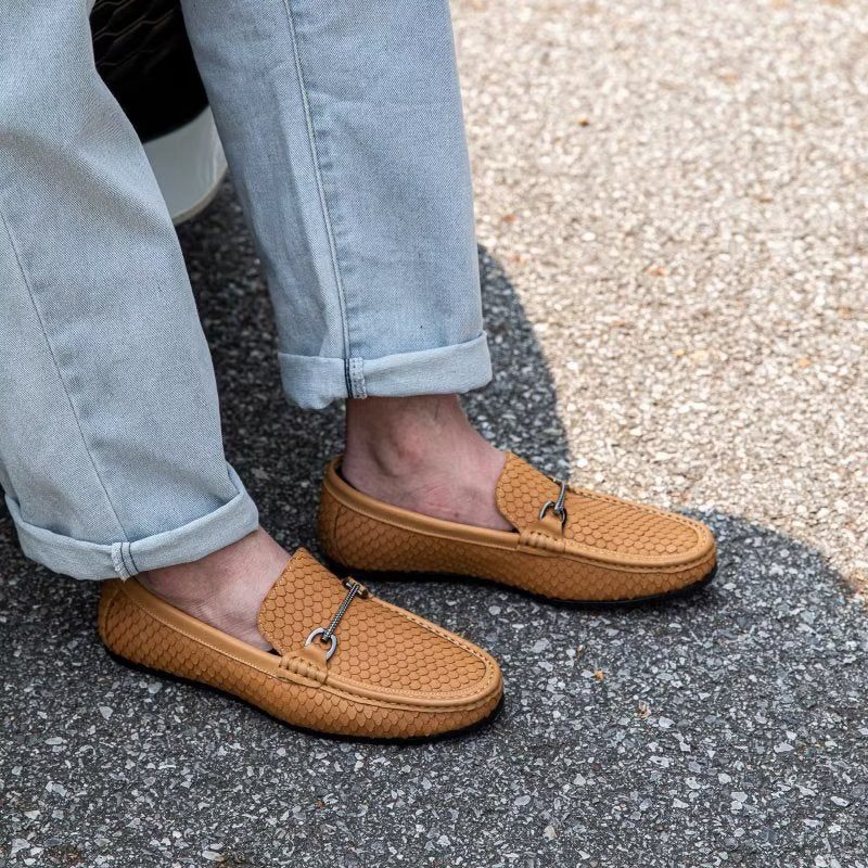 Loafers Til Mænd Eksotisk Metal Tå-slip-on-loafers - Brun