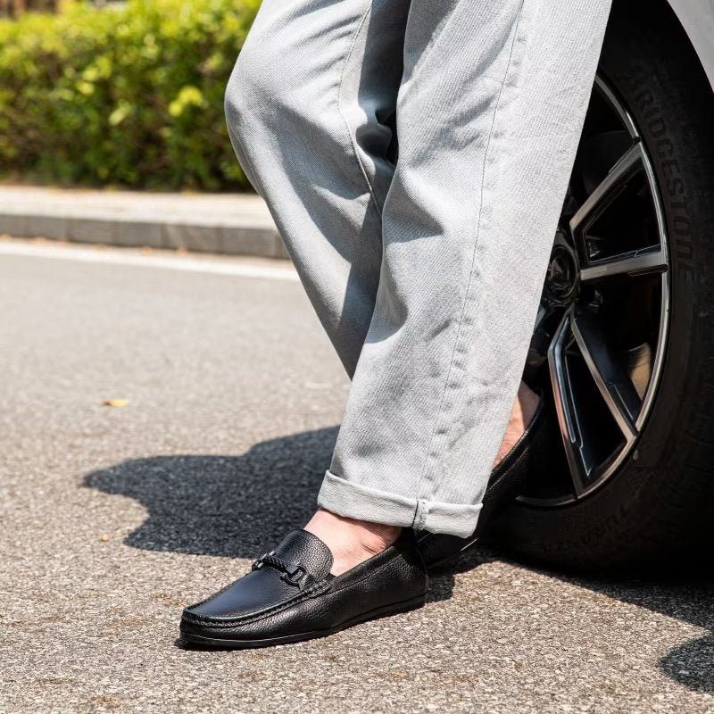 Loafers Til Mænd Eksotisk Metal Tå-slip-on-loafers - Sort