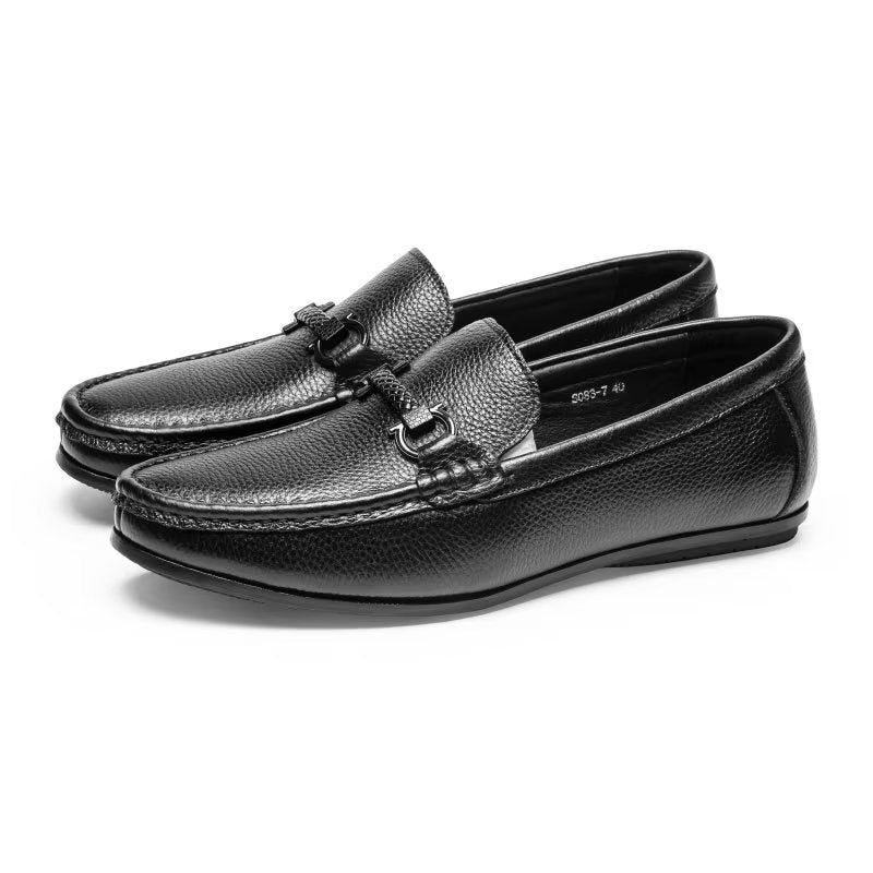 Loafers Til Mænd Eksotisk Metal Tå-slip-on-loafers - Sort