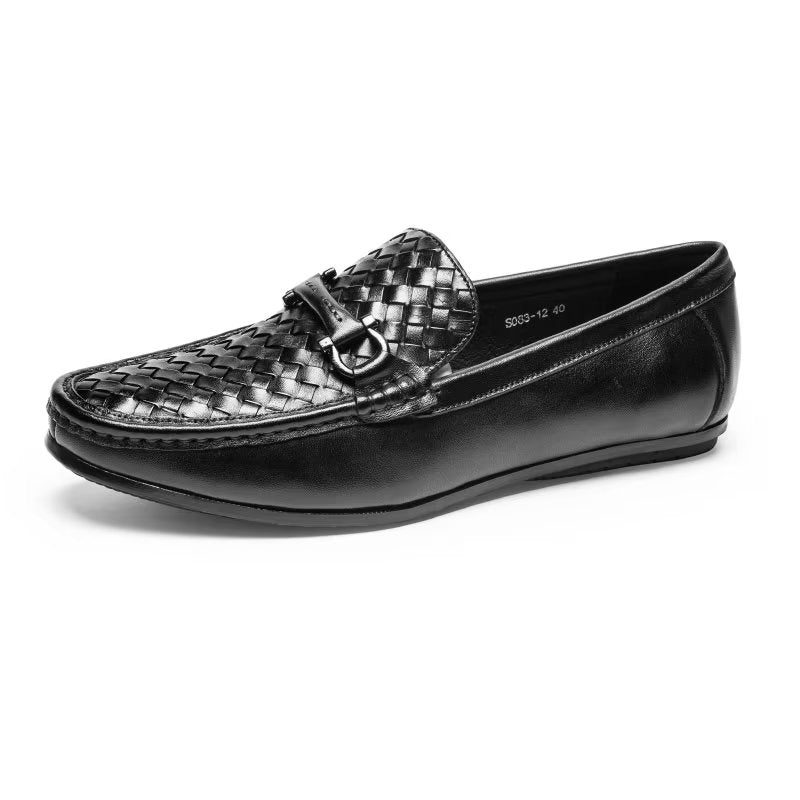 Loafers Til Mænd Eksotisk Metal Tå-slip-on-loafers - Sort