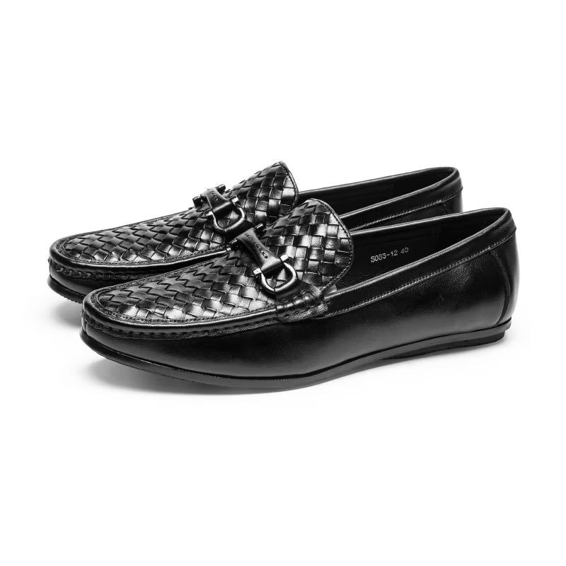 Loafers Til Mænd Eksotisk Metal Tå-slip-on-loafers - Sort