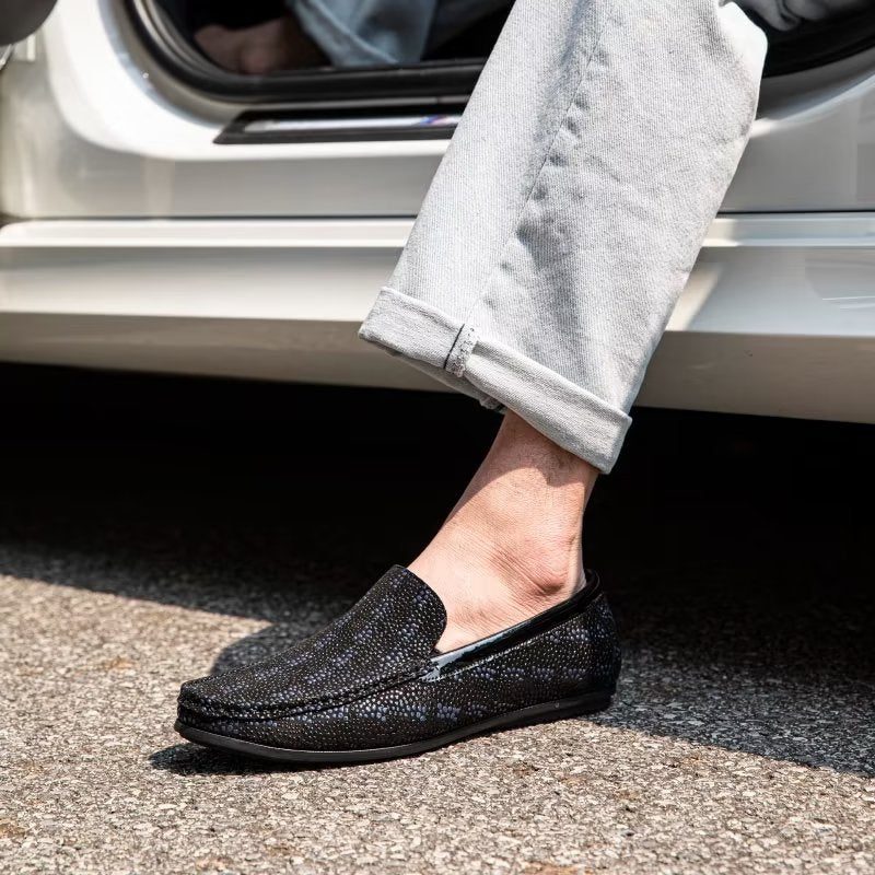 Loafers Til Mænd Eksotisk Metal Tå-slip-on-loafers - Sort