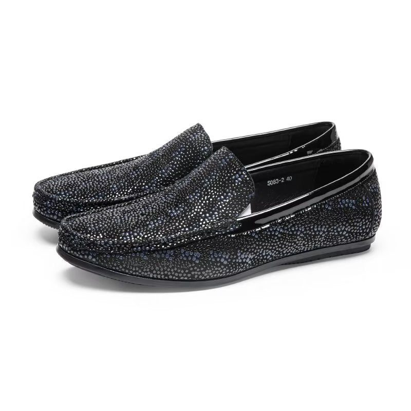 Loafers Til Mænd Eksotisk Metal Tå-slip-on-loafers - Sort