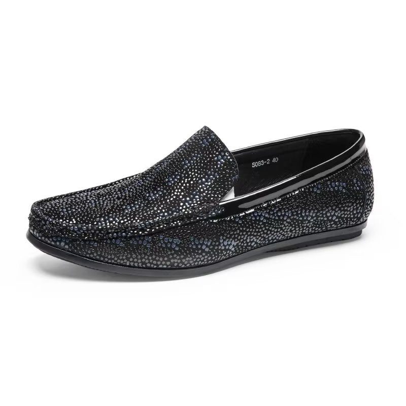 Loafers Til Mænd Eksotisk Metal Tå-slip-on-loafers - Sort