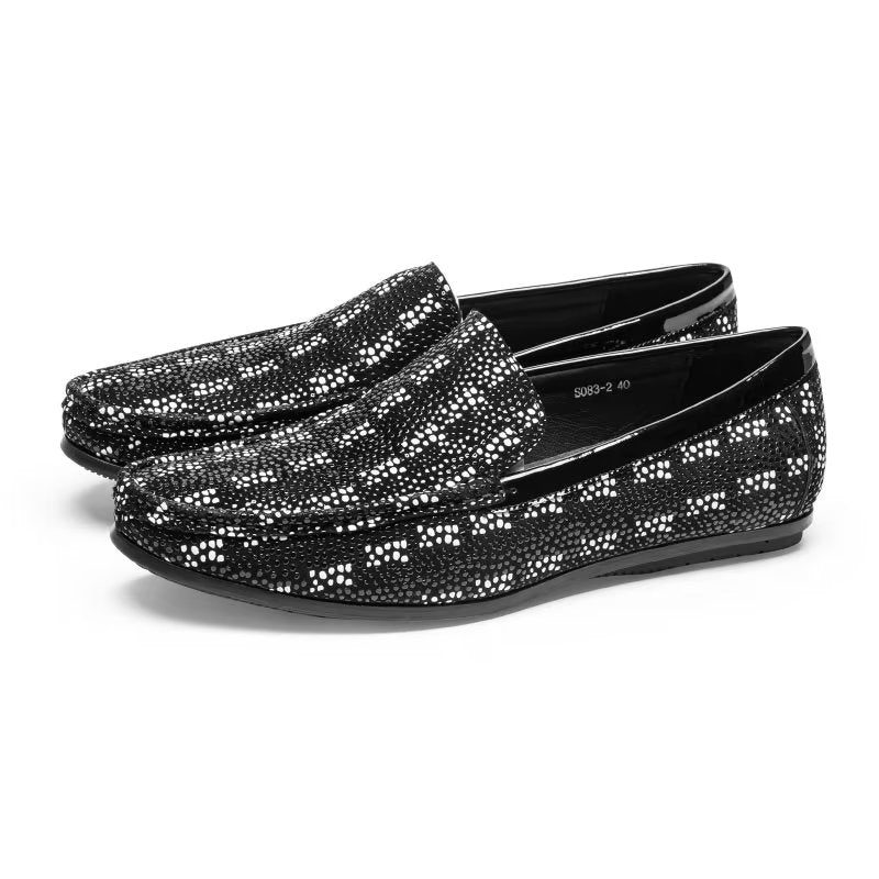 Loafers Til Mænd Eksotisk Metal Tå-slip-on-loafers - Sort