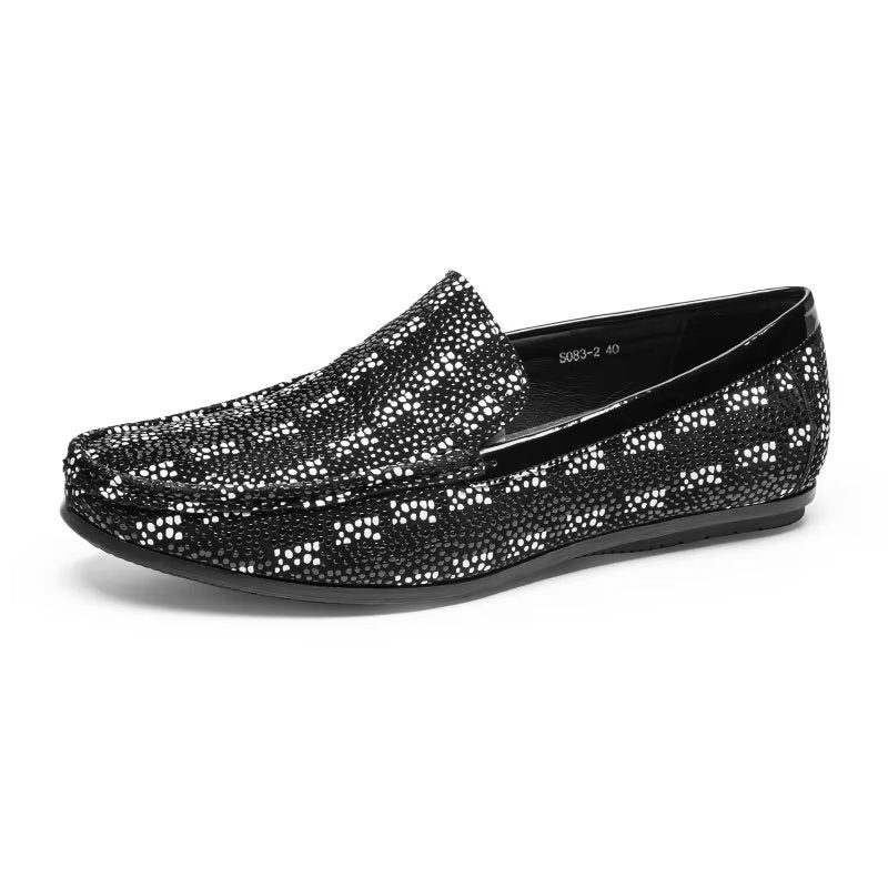 Loafers Til Mænd Eksotisk Metal Tå-slip-on-loafers - Sort