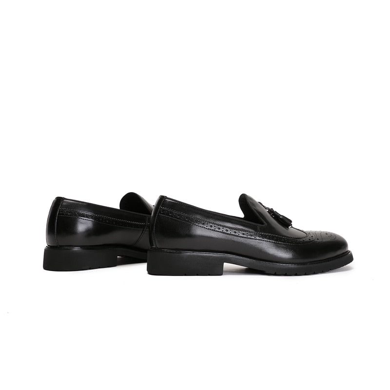 Loafers Til Mænd Eksotiske Slip-on Brogue Sko - Sort