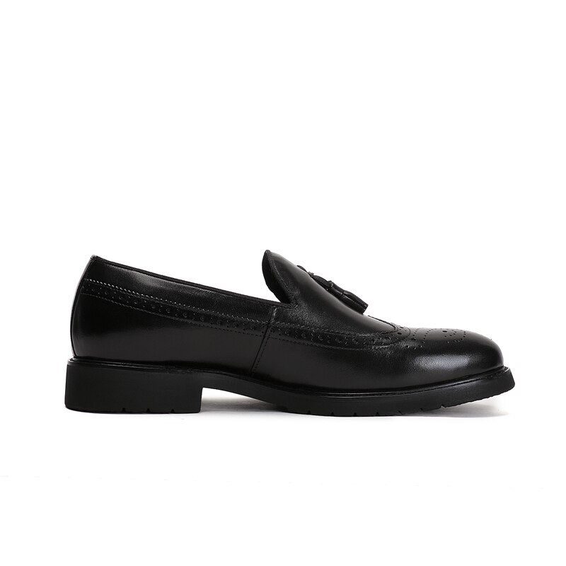 Loafers Til Mænd Eksotiske Slip-on Brogue Sko - Sort