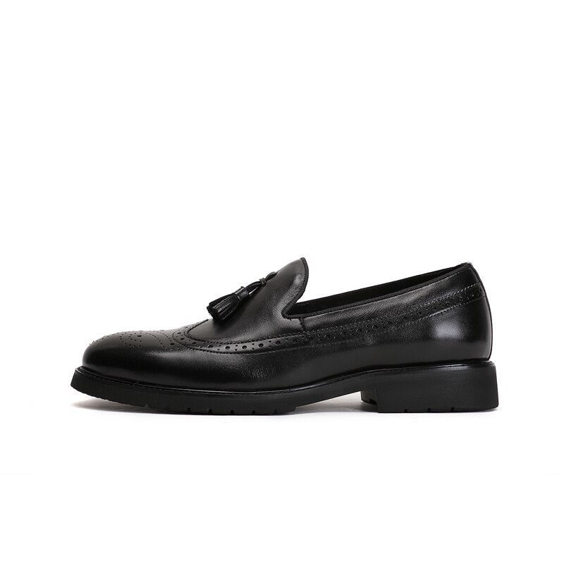 Loafers Til Mænd Eksotiske Slip-on Brogue Sko - Sort