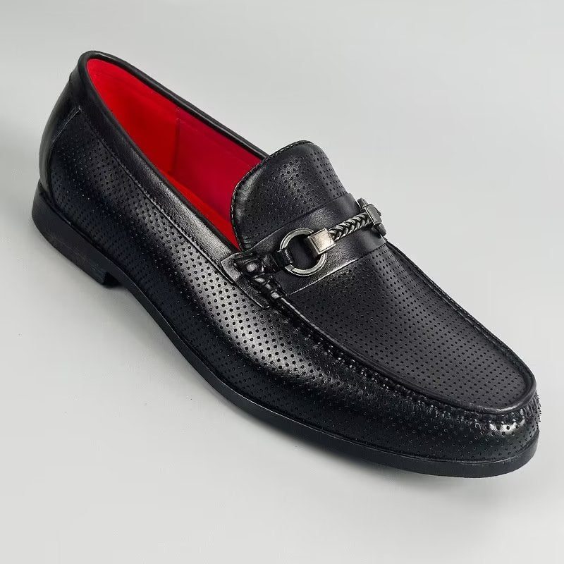 Loafers Til Mænd Elegante Slip On I Ægte Læder - Sort