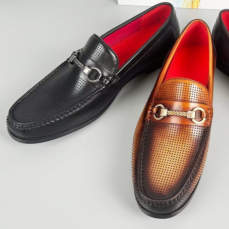 Loafers Til Mænd Elegante Slip On I Ægte Læder - Sort