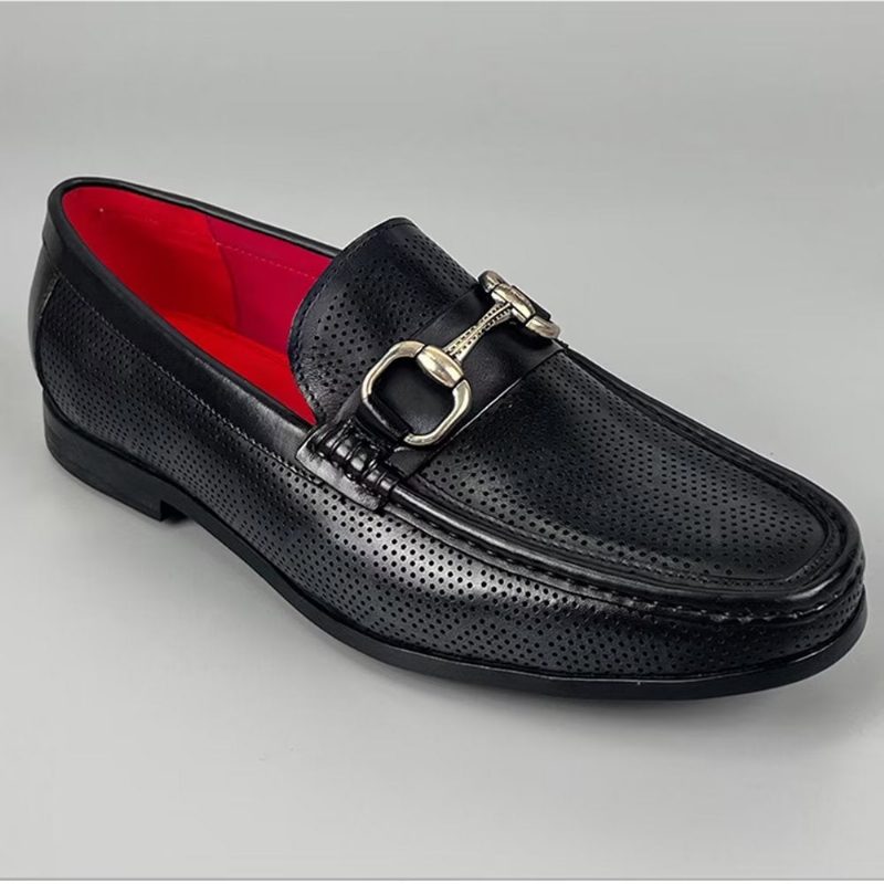 Loafers Til Mænd Elegante Slip On I Ægte Læder - Sort