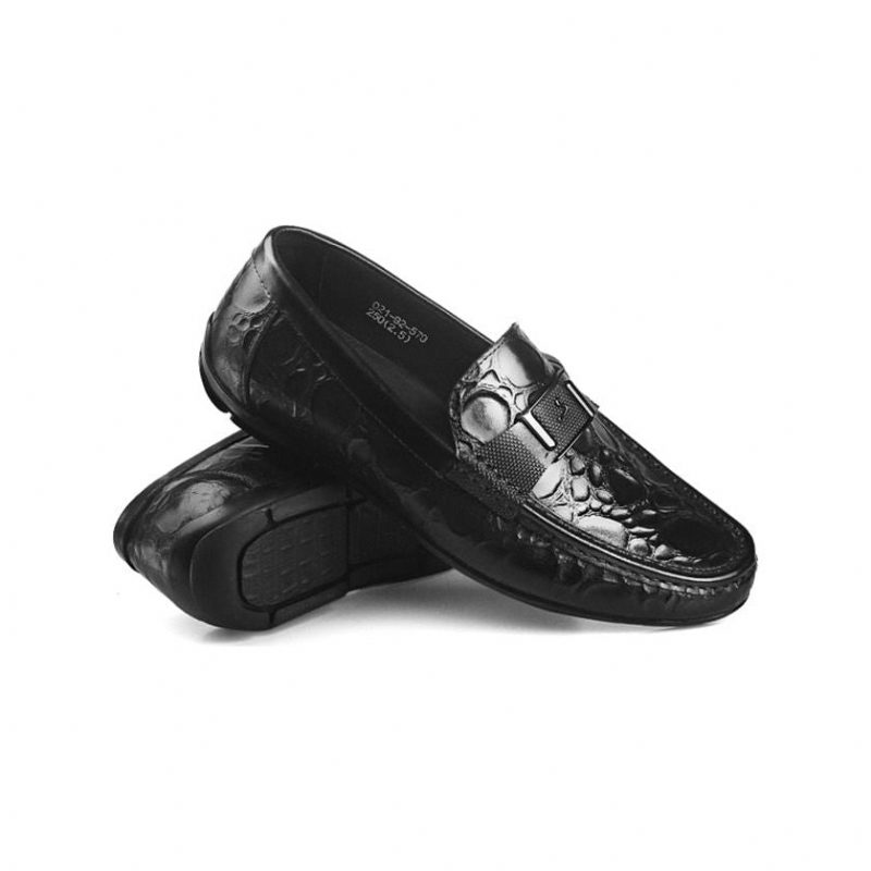 Loafers Til Mænd Exotic Chic Crocflex Slip-on Loafer Sko - Sort 2