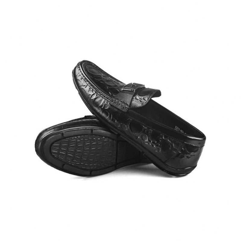 Loafers Til Mænd Exotic Chic Crocflex Slip-on Loafer Sko - Sort 2