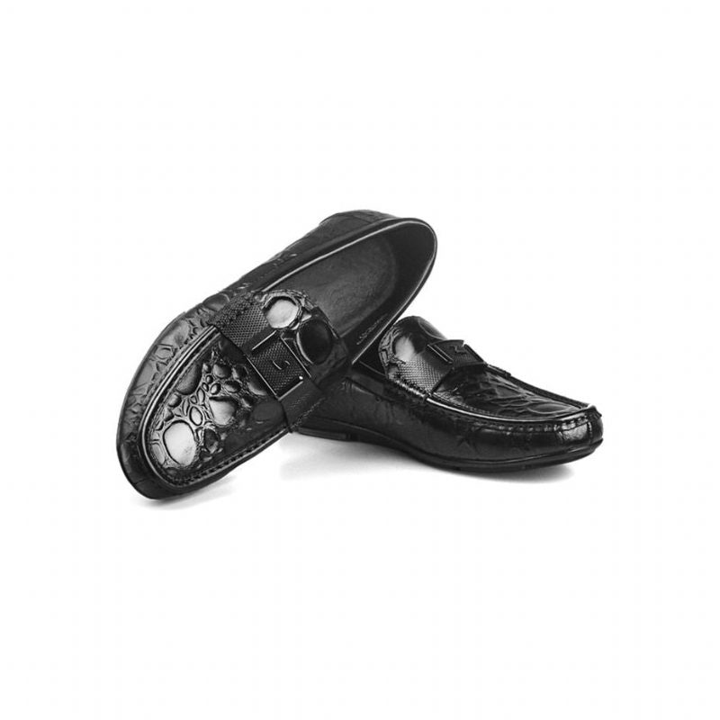 Loafers Til Mænd Exotic Chic Crocflex Slip-on Loafer Sko - Sort 2