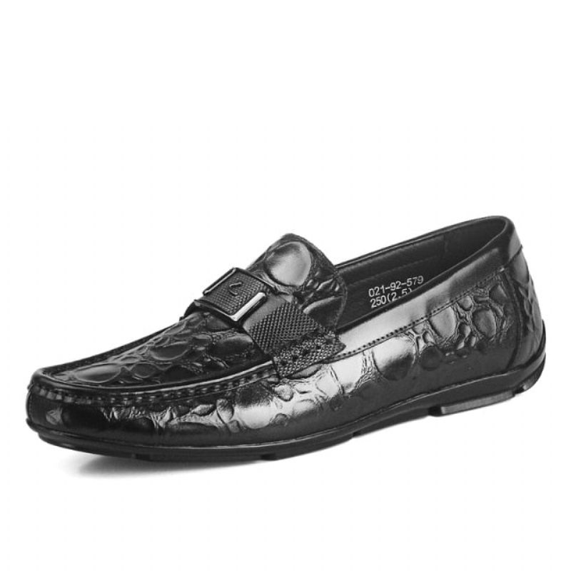 Loafers Til Mænd Exotic Chic Crocflex Slip-on Loafer Sko - Sort 2