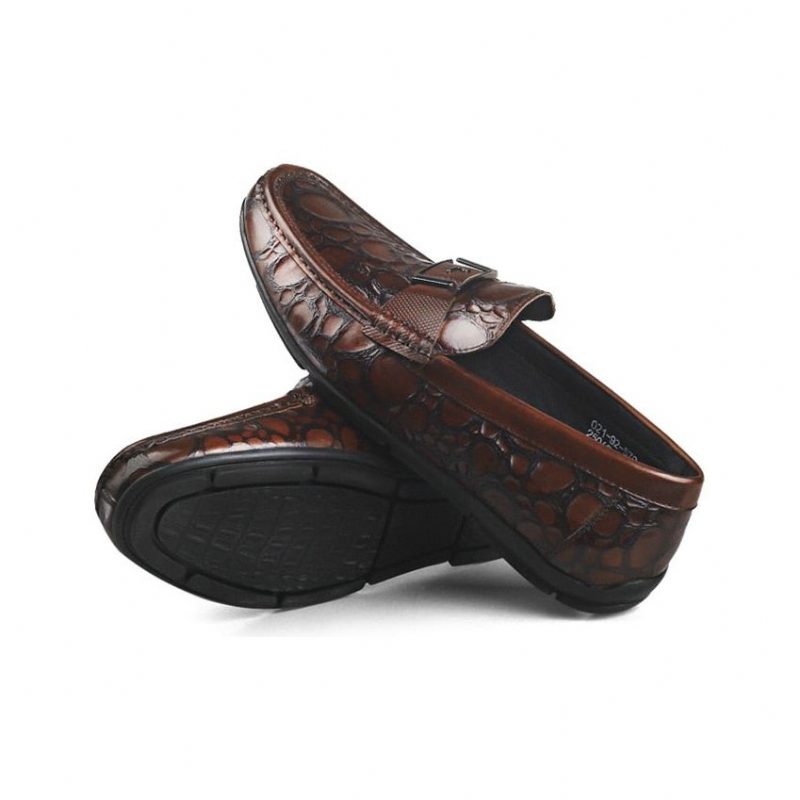 Loafers Til Mænd Exotic Chic Crocflex Slip-on Loafer Sko - Rød 2