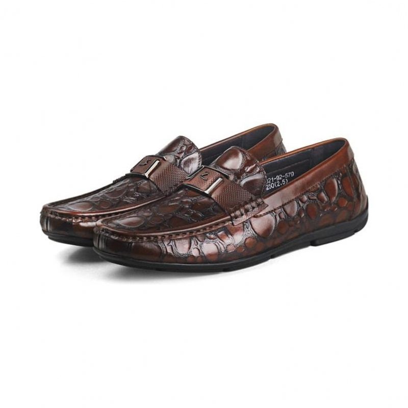 Loafers Til Mænd Exotic Chic Crocflex Slip-on Loafer Sko - Rød 2