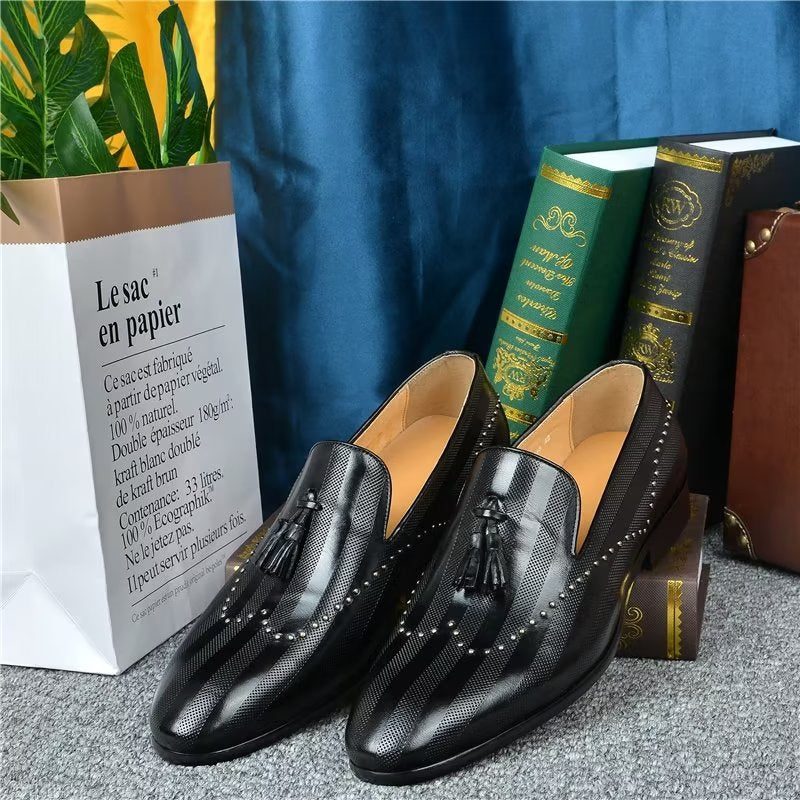 Loafers Til Mænd Exotic Tassel - Sort