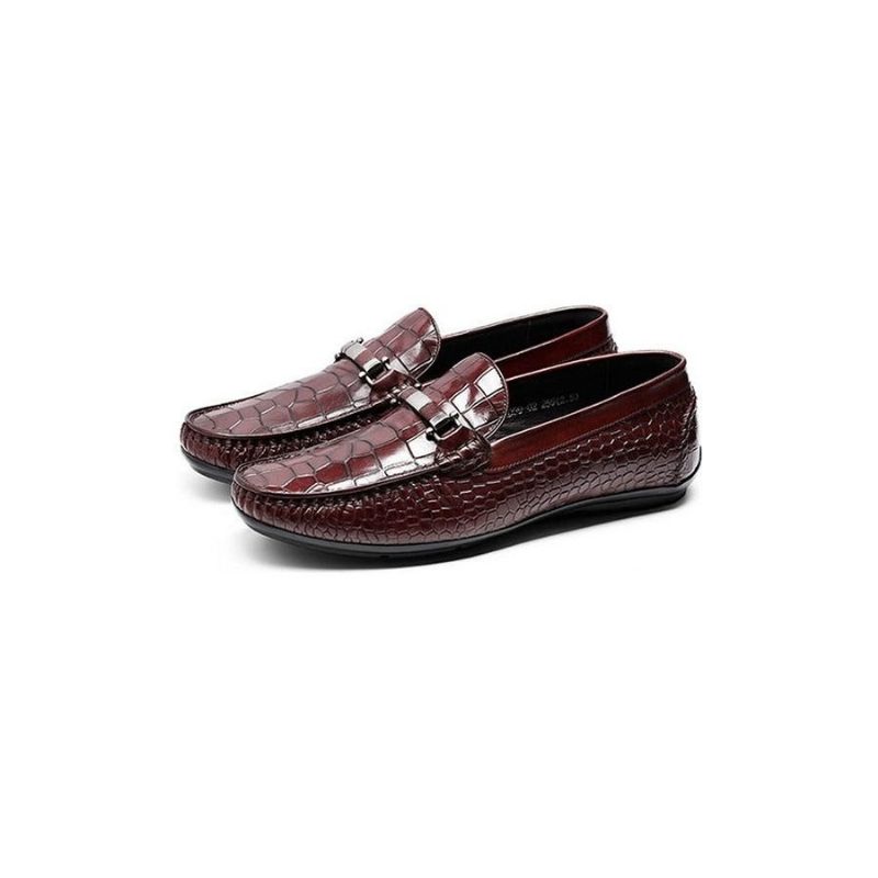 Loafers Til Mænd Exotic Texture Slip-on - Rød