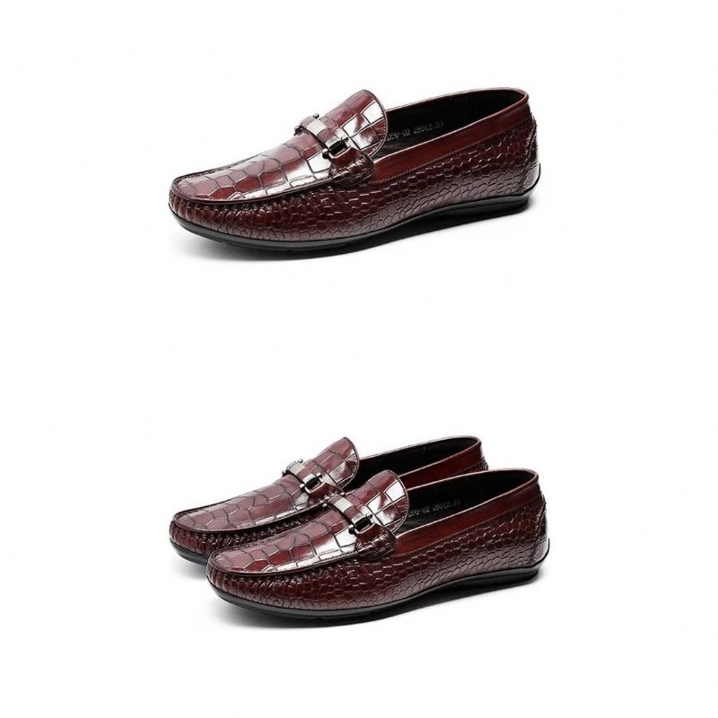 Loafers Til Mænd Exotic Texture Slip-on - Rød