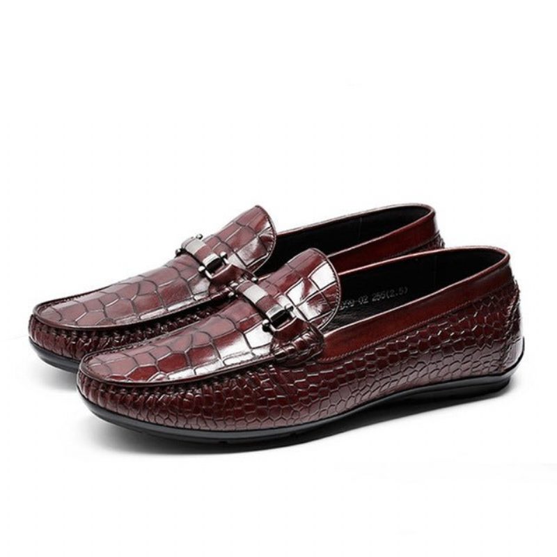 Loafers Til Mænd Exotic Texture Slip-on - Rød