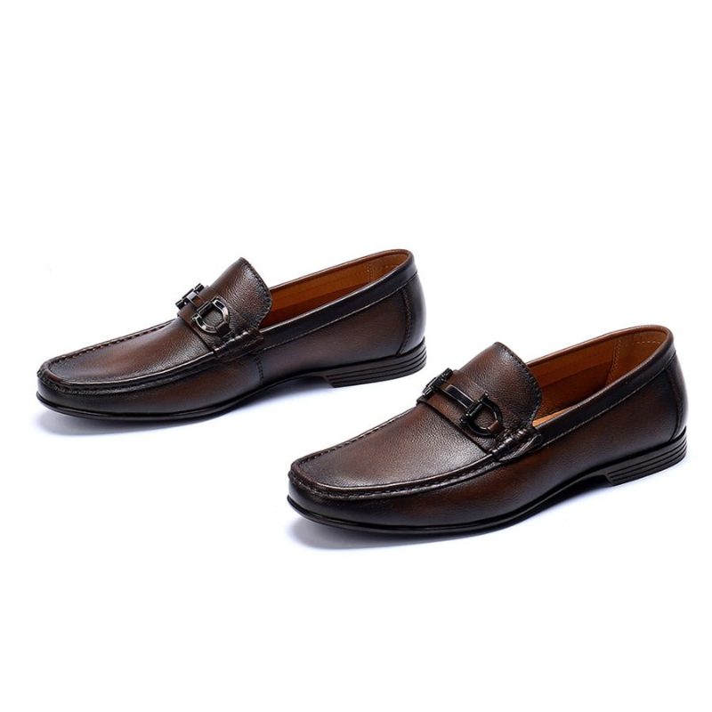 Loafers Til Mænd Hazel Luxury Slip-on Læder - Kaffe