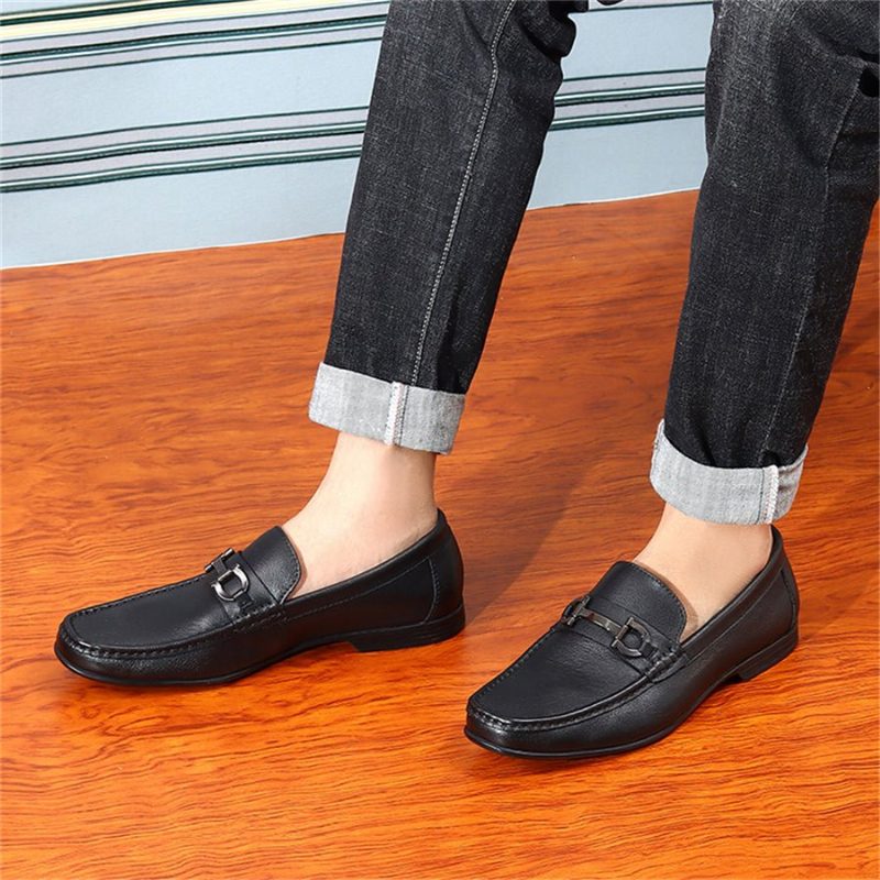 Loafers Til Mænd Hazel Luxury Slip-on Læder - Sort