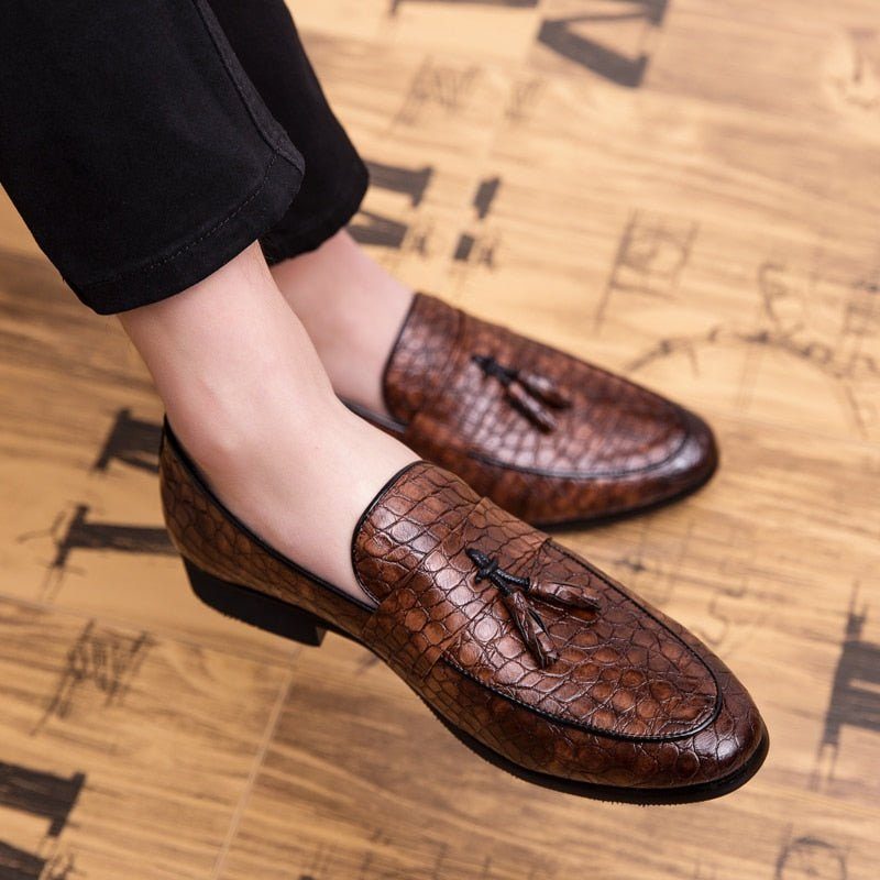 Loafers Til Mænd Lavish Croctassel Exotic Oxford - Kaffe