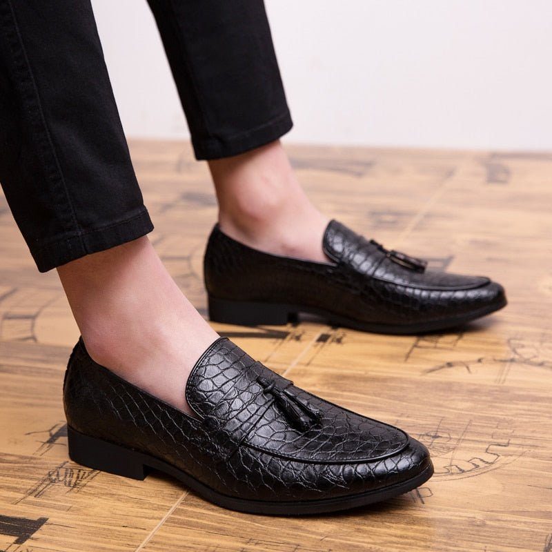 Loafers Til Mænd Lavish Croctassel Exotic Oxford - Sort