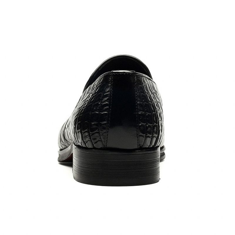 Loafers Til Mænd Luksus Alligator Tassel Slip-on - Sort