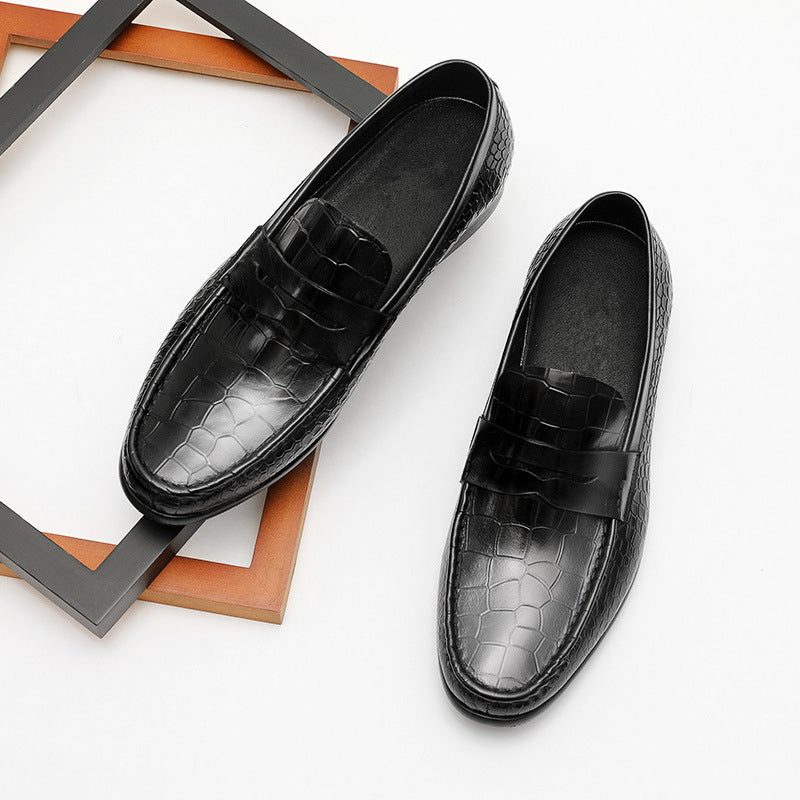 Loafers Til Mænd Luksus Croctex Slip On Brogues - Sort