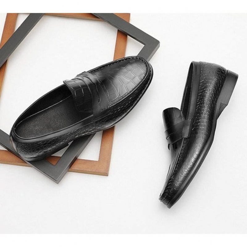 Loafers Til Mænd Luksus Croctex Slip On Brogues - Sort