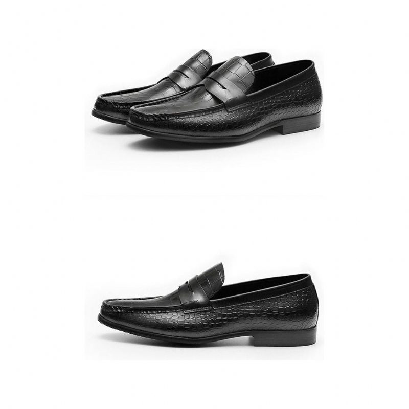 Loafers Til Mænd Luksus Croctex Slip On Brogues - Sort