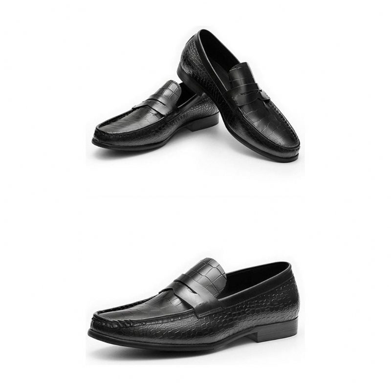 Loafers Til Mænd Luksus Croctex Slip On Brogues - Sort